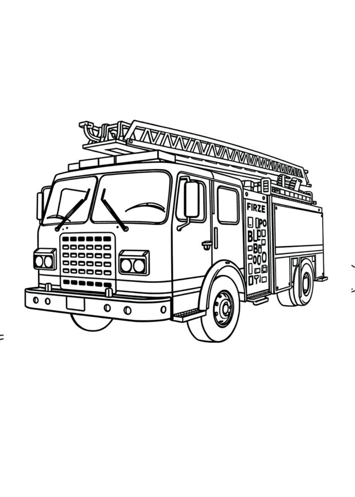 Free fire truck coloring pages